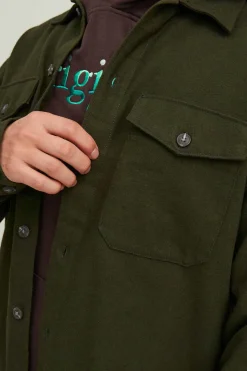 Jack & Jones Sobrecamisa Bolsos Verde Outlet