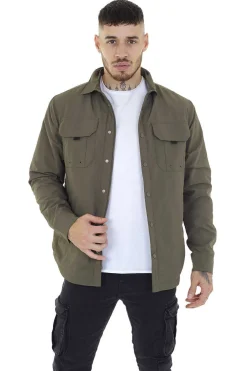 Brave Soul Sobrecamisa Com Bolsos Caqui Escuro Best