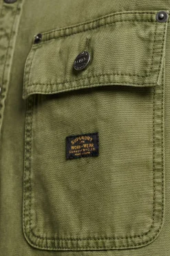 Superdry Sobrecamisa De Lona Cinza Hot