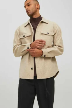 Jack & Jones Sobrecamisa Gola Camiseira Castanho Outlet