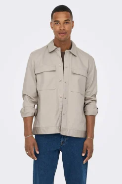 Only & Sons Sobrecamisa Lisa Cinza