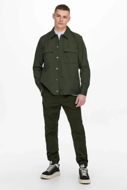 Only & Sons Sobrecamisa Lisa Verde Best