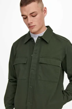 Only & Sons Sobrecamisa Lisa Verde Best