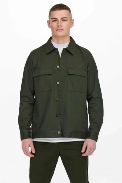 Only & Sons Sobrecamisa Lisa Verde Best