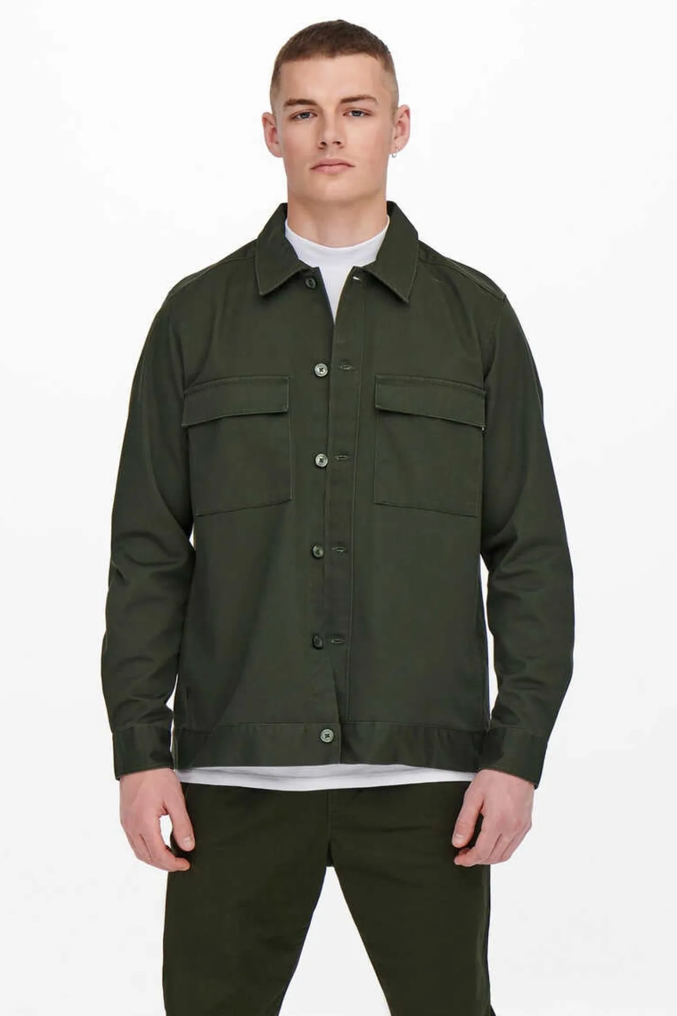 Only & Sons Sobrecamisa Lisa Verde Best