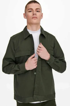 Only & Sons Sobrecamisa Lisa Verde Best