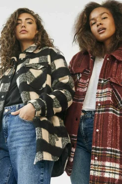 Noisy May Camisas E Blusas-Sobrecamisa Xadrez