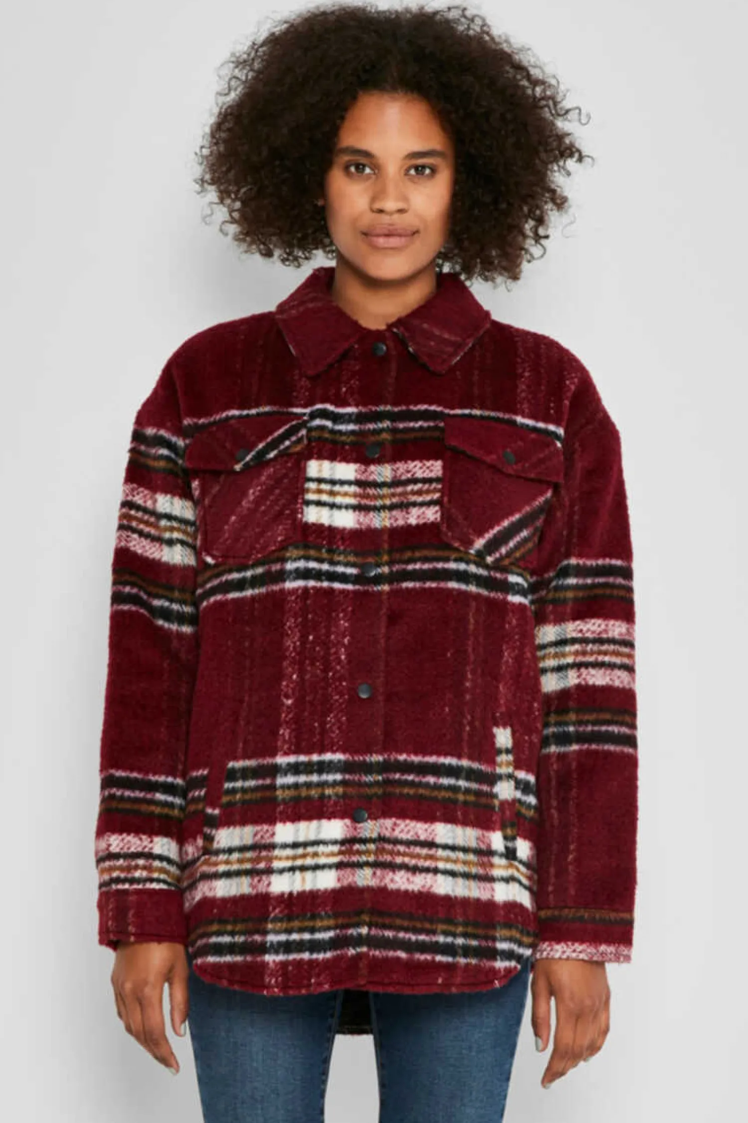 Noisy May Camisas E Blusas-Sobrecamisa Xadrez