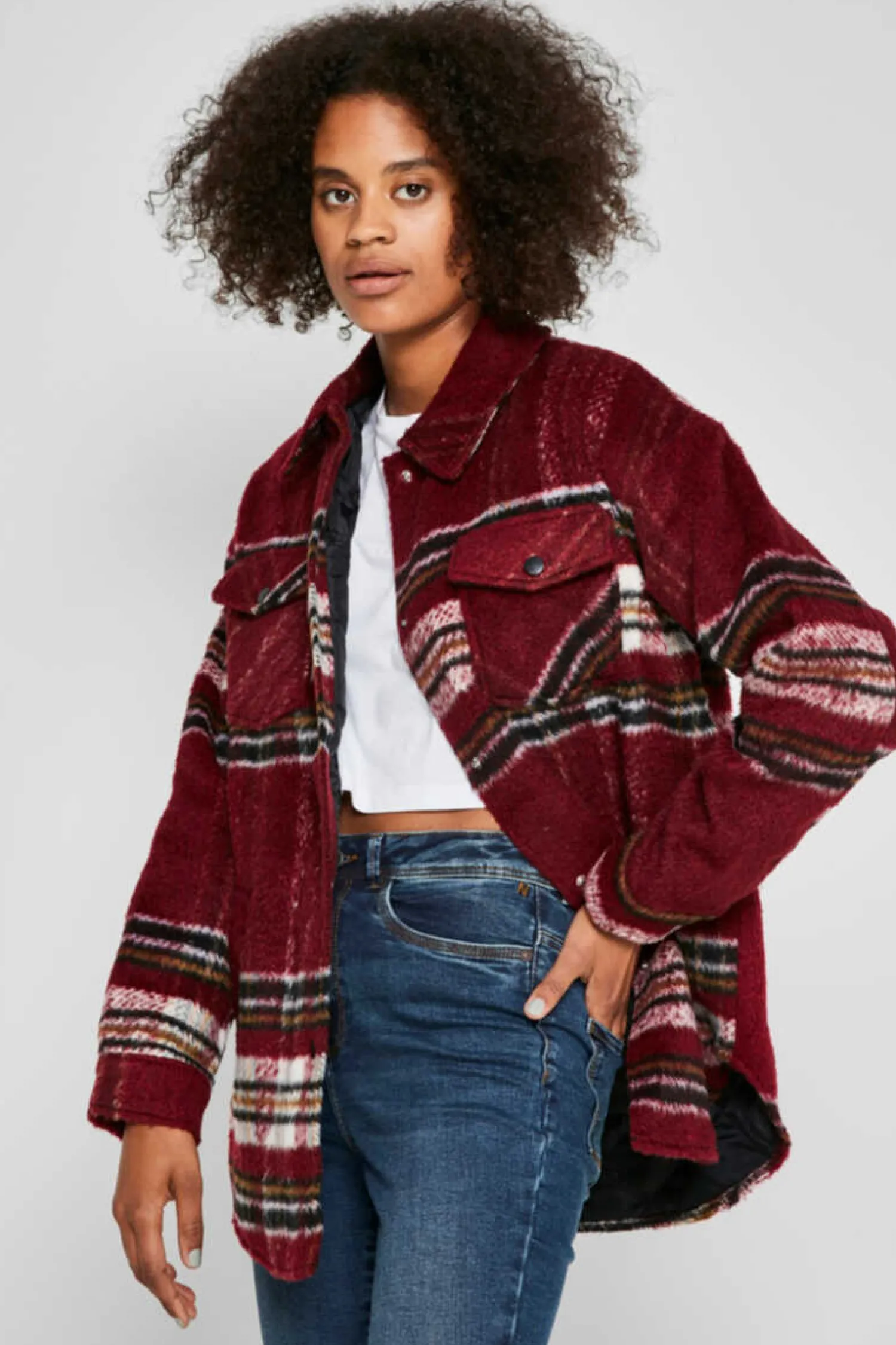 Noisy May Camisas E Blusas-Sobrecamisa Xadrez