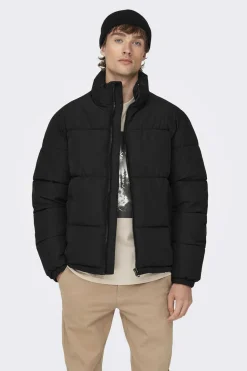 Only & Sons Sobretudo Acolchoado Preto Clearance