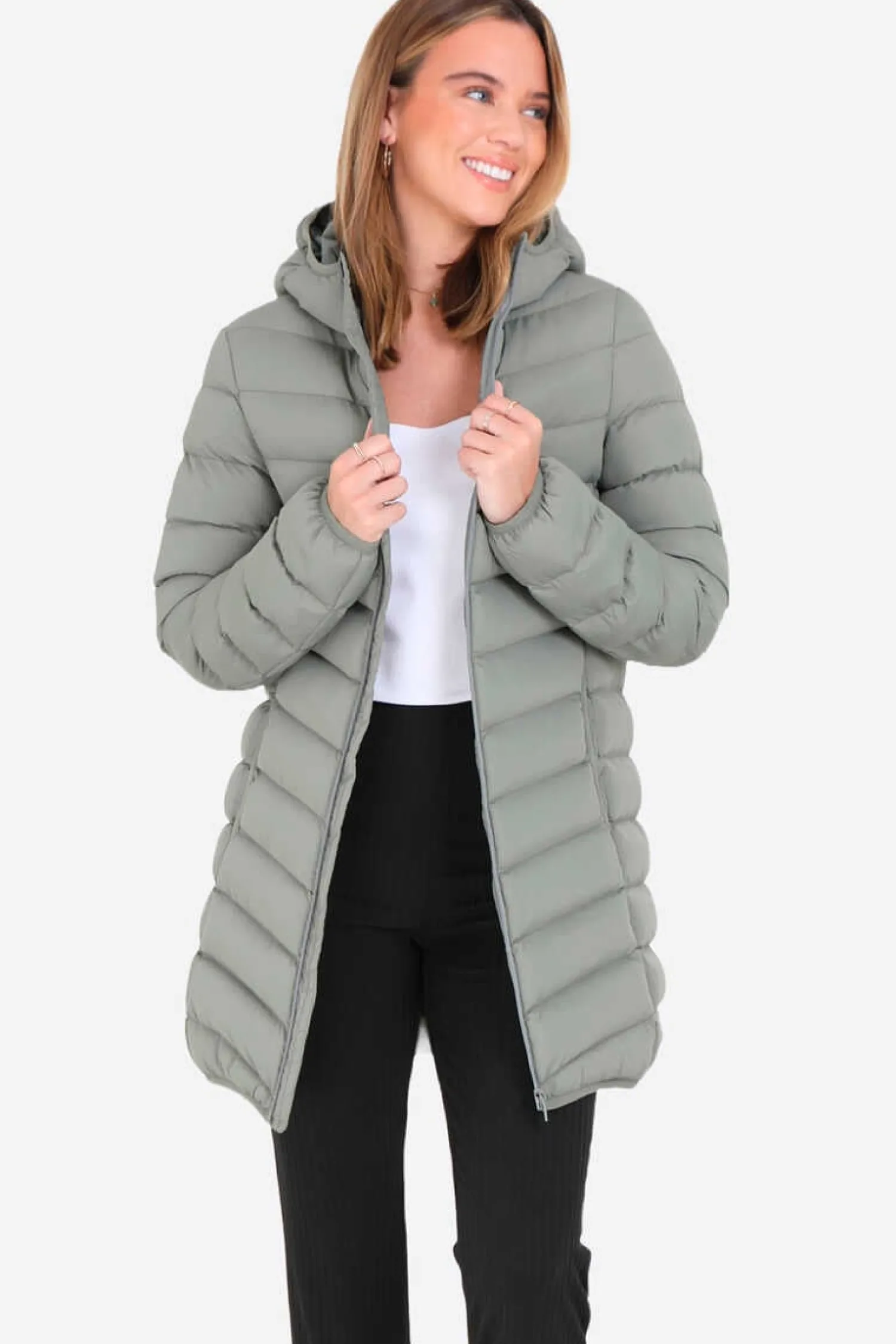 Brave Soul Sobretudos E Parkas-Sobretudo Acolchoado Com Capuz