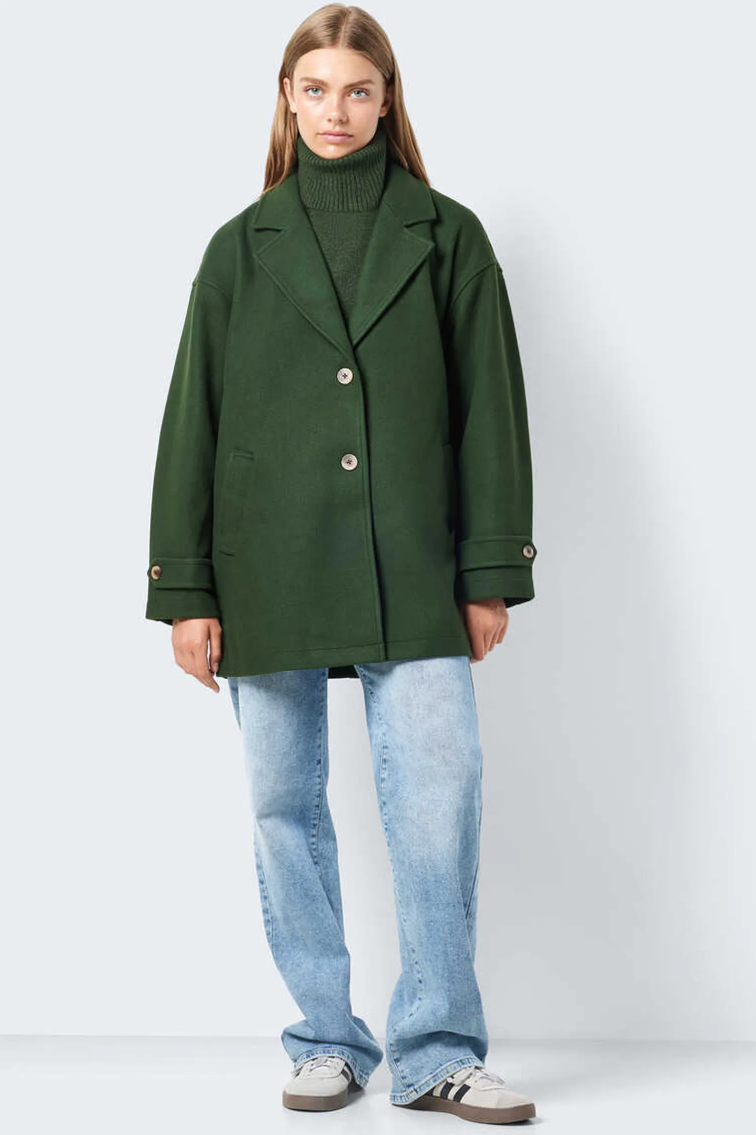 Noisy May Sobretudos E Parkas-Sobretudo Com Botoes Dianteiros