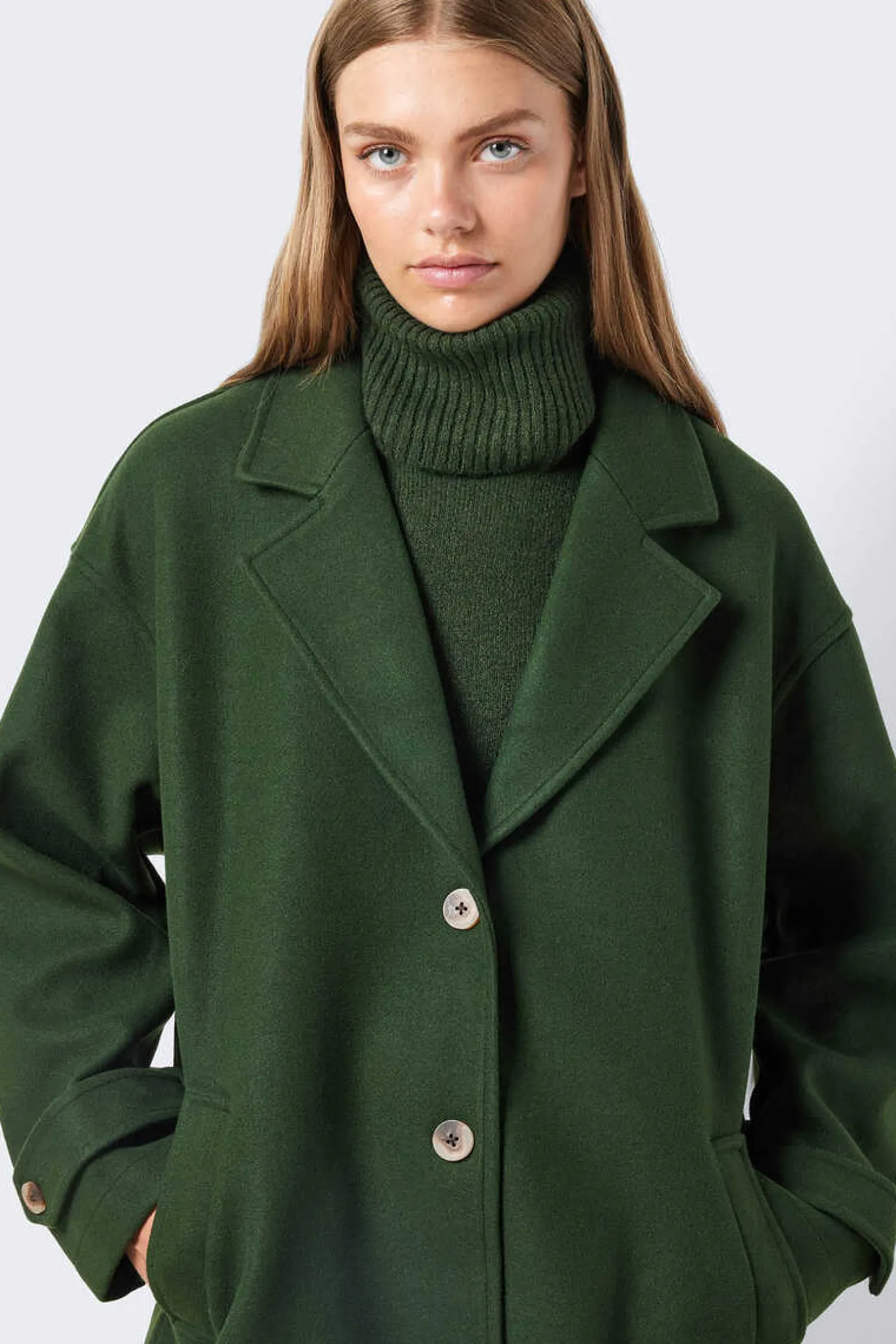 Noisy May Sobretudos E Parkas-Sobretudo Com Botoes Dianteiros