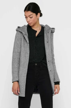 Only Sobretudos E Parkas-Sobretudo Com Capuz E Fecho-Eclair