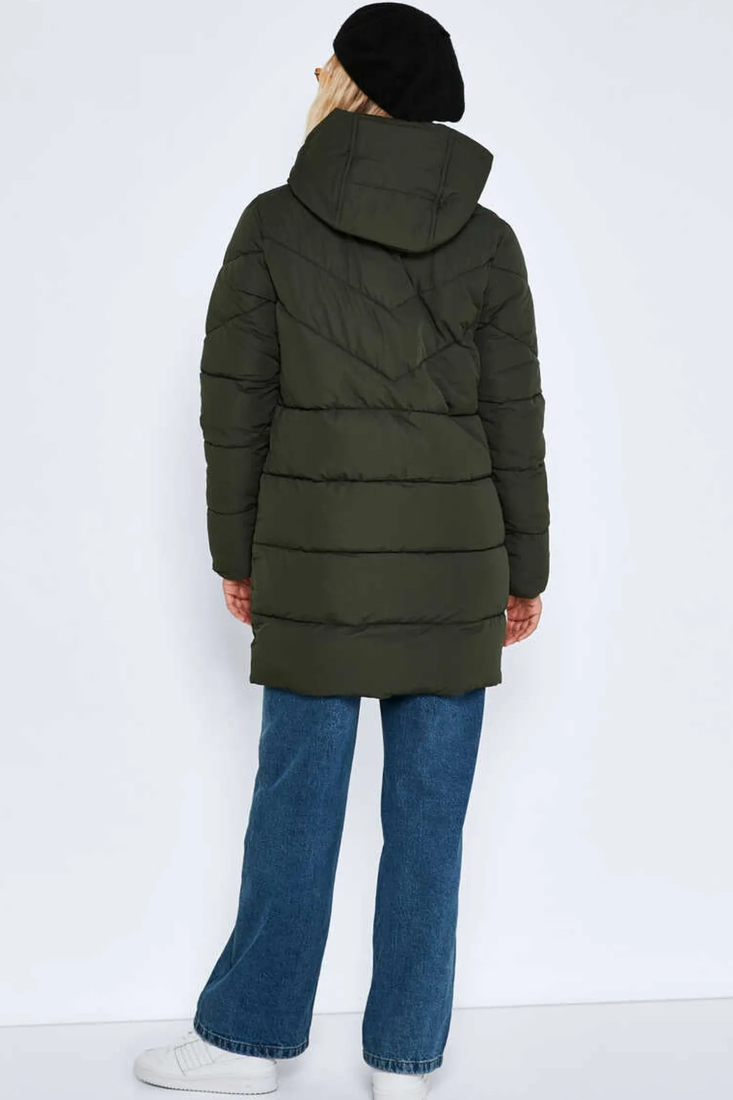 Noisy May Sobretudos E Parkas-Sobretudo Comprido Acolchoado