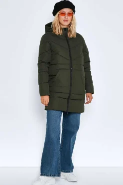 Noisy May Sobretudos E Parkas-Sobretudo Comprido Acolchoado