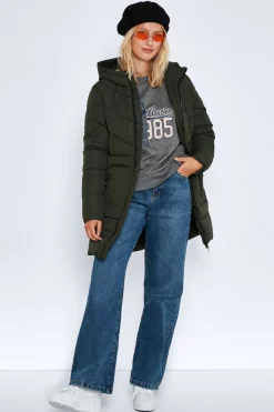 Noisy May Sobretudos E Parkas-Sobretudo Comprido Acolchoado