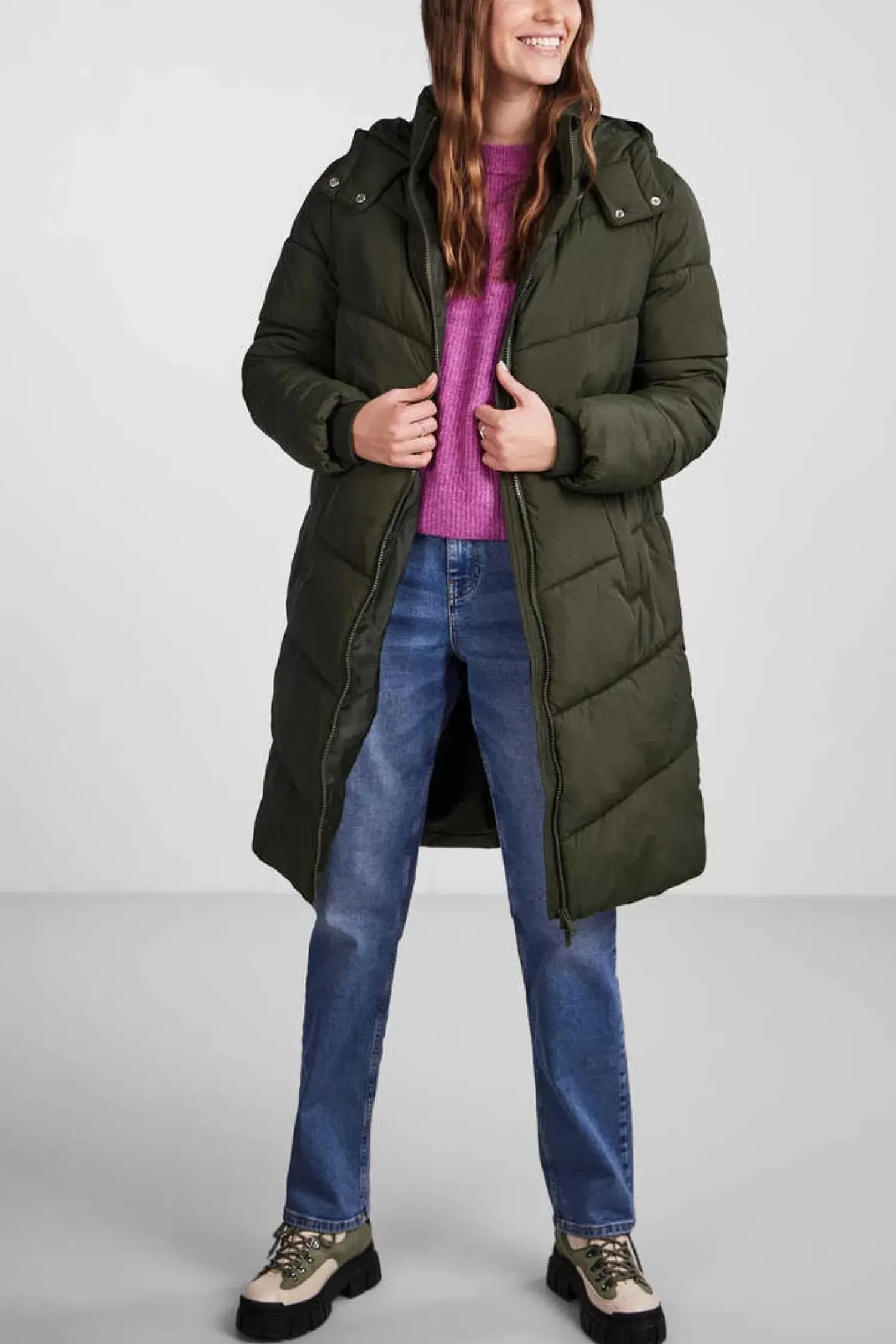 Pieces Sobretudos E Parkas-Sobretudo Comprido Acolchoado