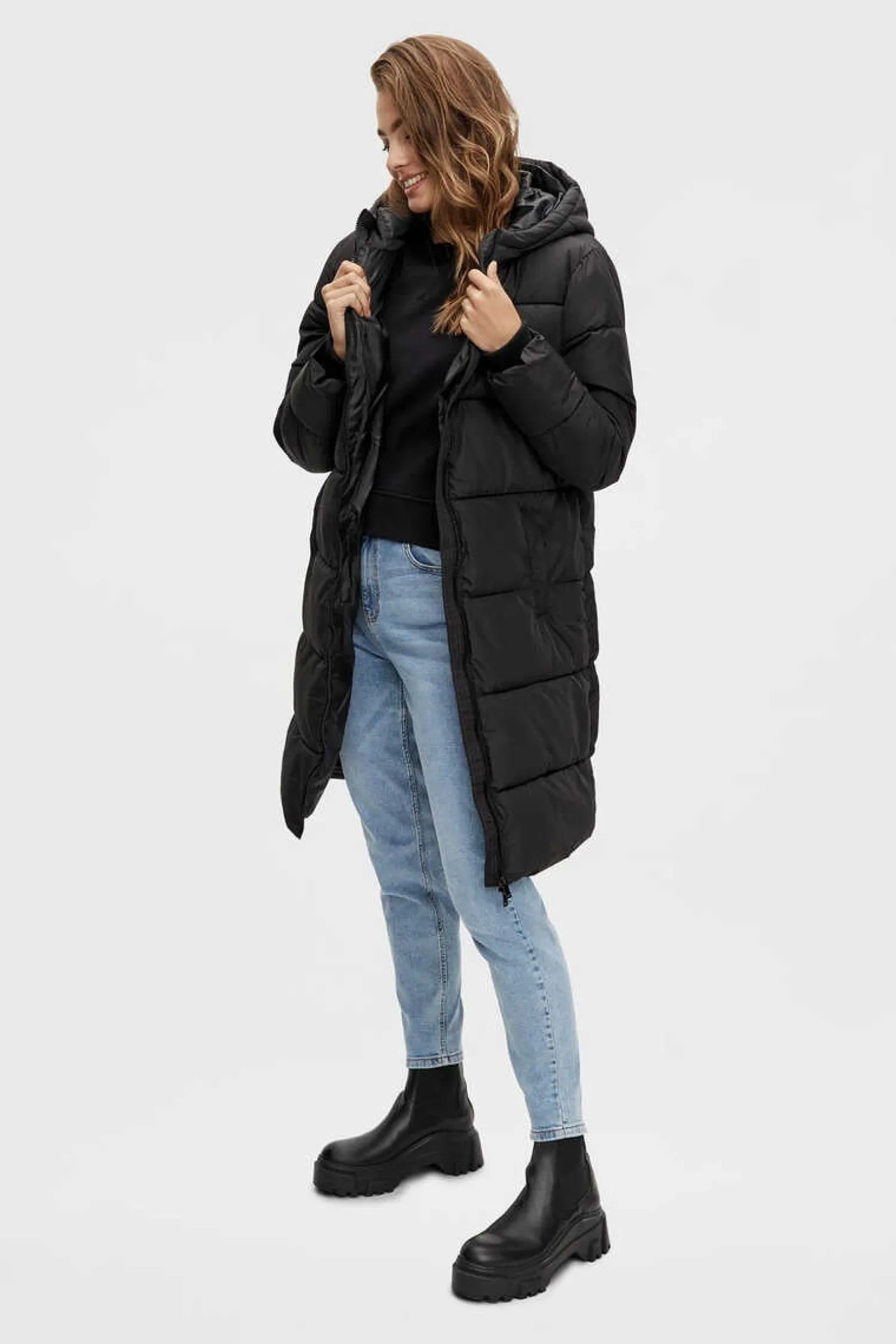 Pieces Sobretudos E Parkas-Sobretudo Comprido Acolchoado