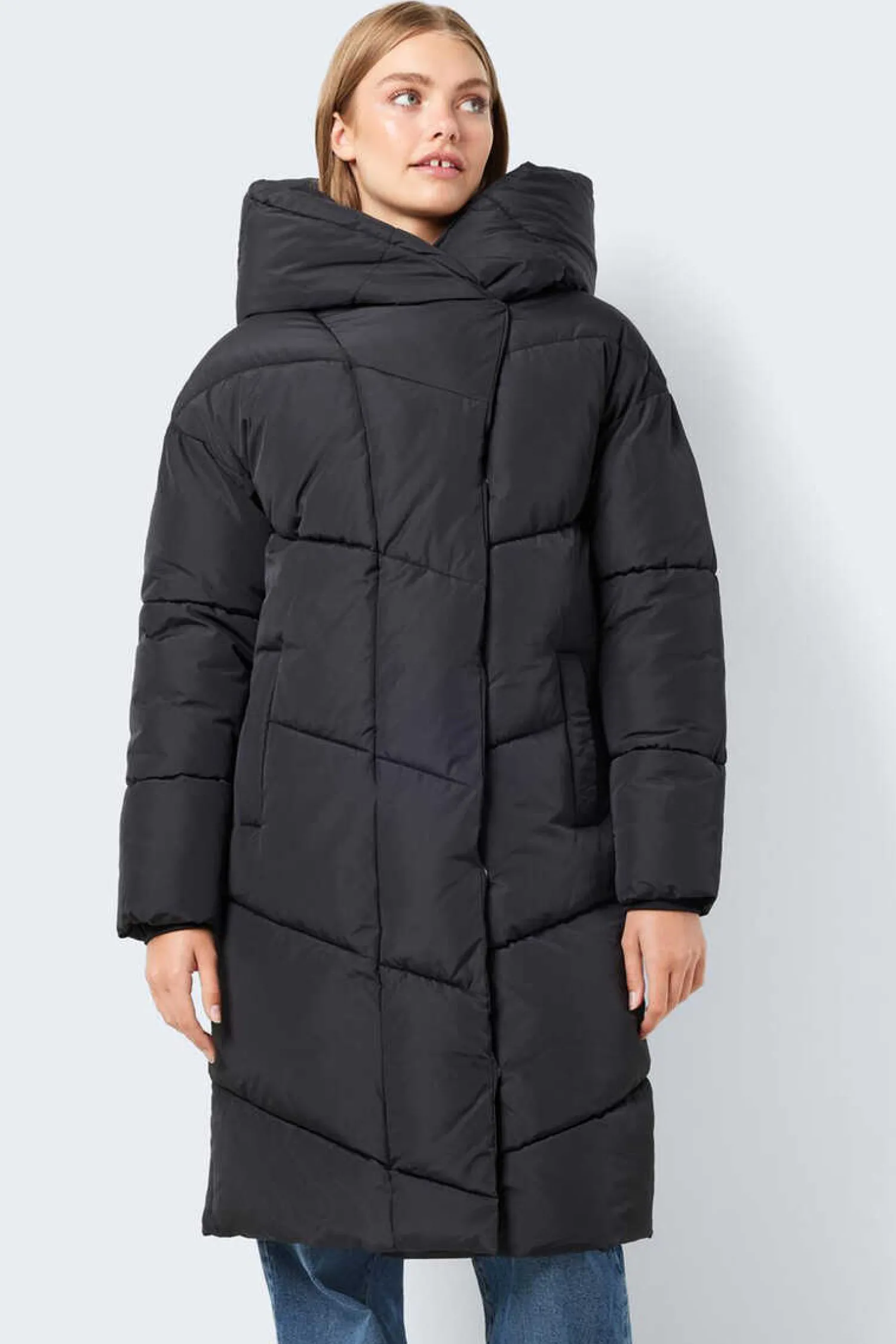 Noisy May Sobretudos E Parkas-Sobretudo Comprido Acolchoado