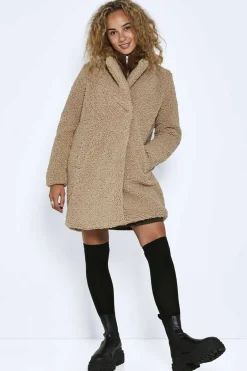 Noisy May Sobretudos E Parkas-Sobretudo Comprido Teddy