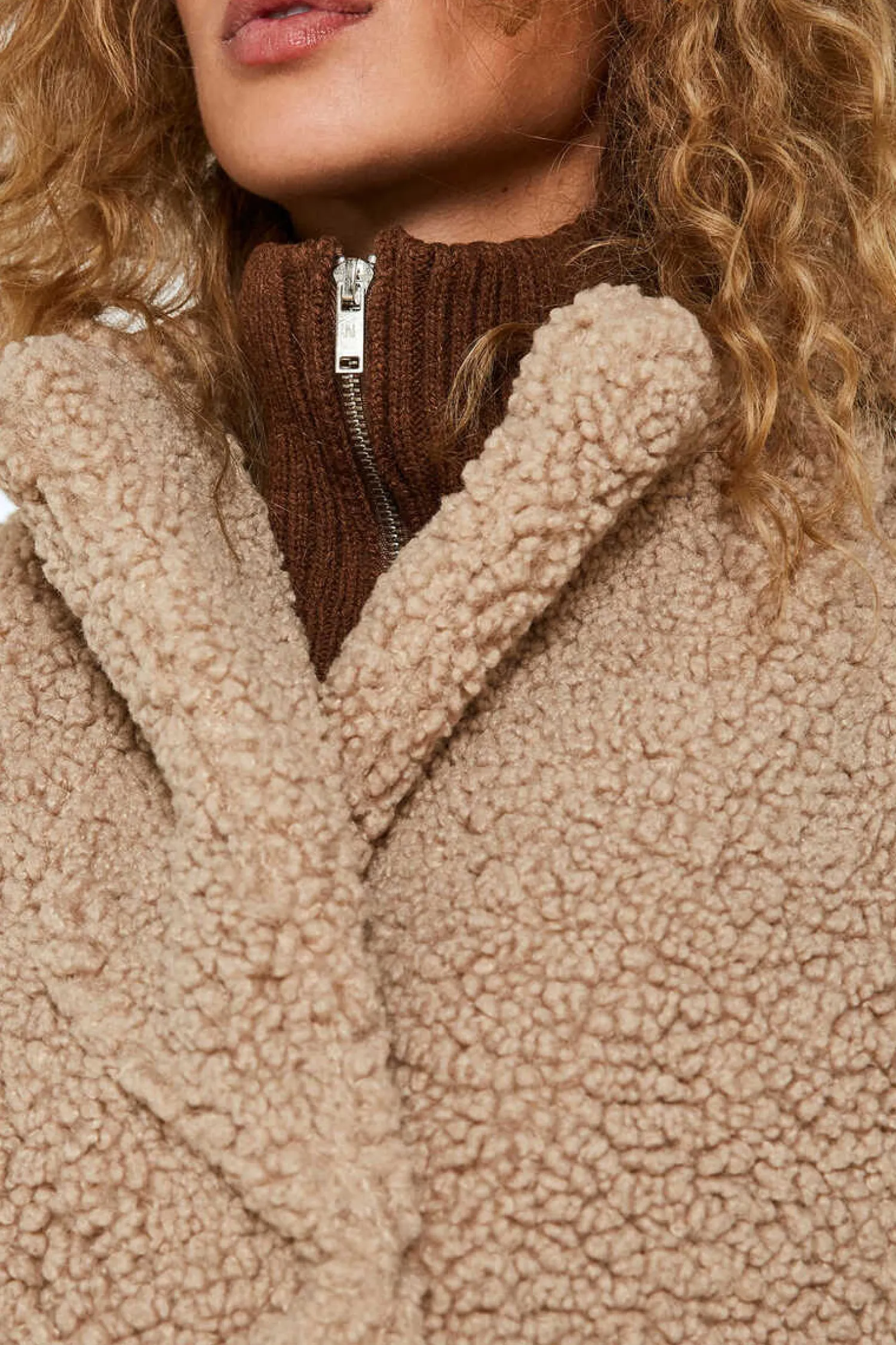 Noisy May Sobretudos E Parkas-Sobretudo Comprido Teddy