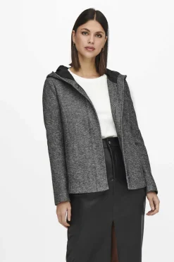 Only Blusoes E Casacos-Sobretudo Curto Com Capuz