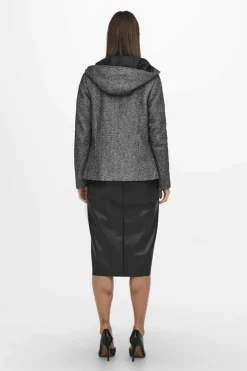 Only Blusoes E Casacos-Sobretudo Curto Com Capuz