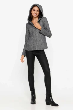 Only Blusoes E Casacos-Sobretudo Curto Com Capuz