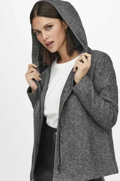 Only Blusoes E Casacos-Sobretudo Curto Com Capuz