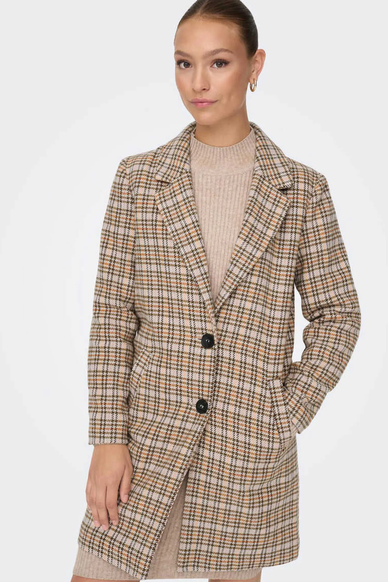 JDY Sobretudos E Parkas-Sobretudo De Xadrez