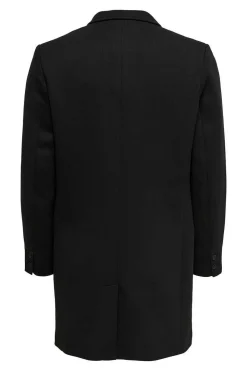 Only & Sons Sobretudo Fecho Abotoado Preto Outlet