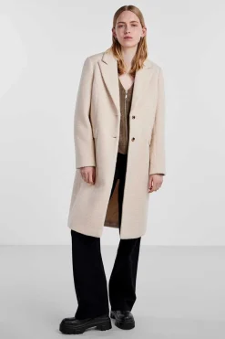 Pieces Sobretudos E Parkas-Sobretudo Gola De Lapela