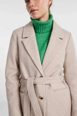 Pieces Sobretudos E Parkas-Sobretudo Gola De Lapela