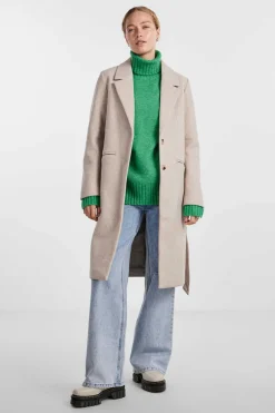 Pieces Sobretudos E Parkas-Sobretudo Gola De Lapela