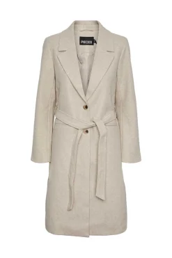 Pieces Sobretudos E Parkas-Sobretudo Gola De Lapela