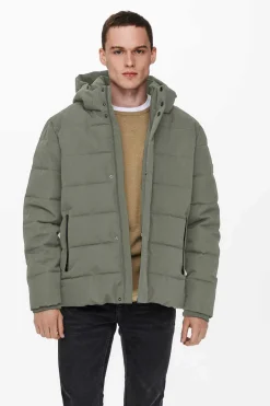 Only & Sons Sobretudo Puffer Cinza Best