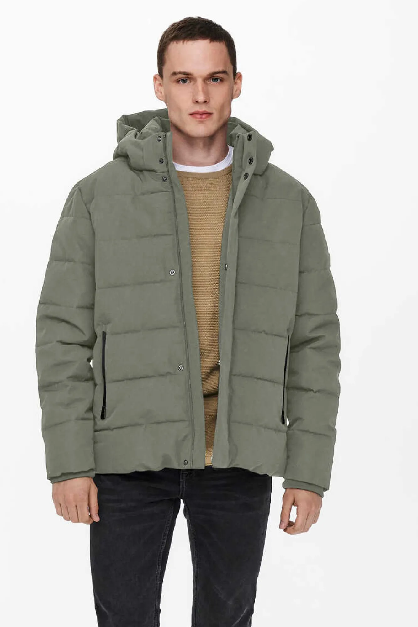 Only & Sons Sobretudo Puffer Cinza Best