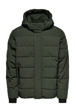 Only & Sons Sobretudo Puffer Castanho Hot