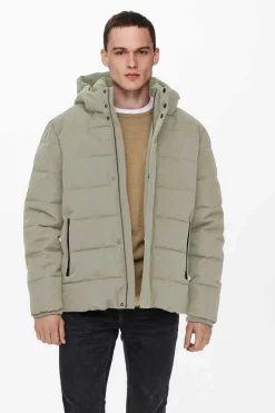 Only & Sons Sobretudo Puffer Cinza