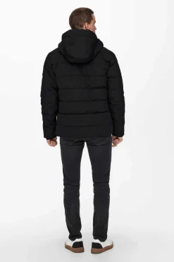 Only & Sons Sobretudo Puffer Preto Clearance