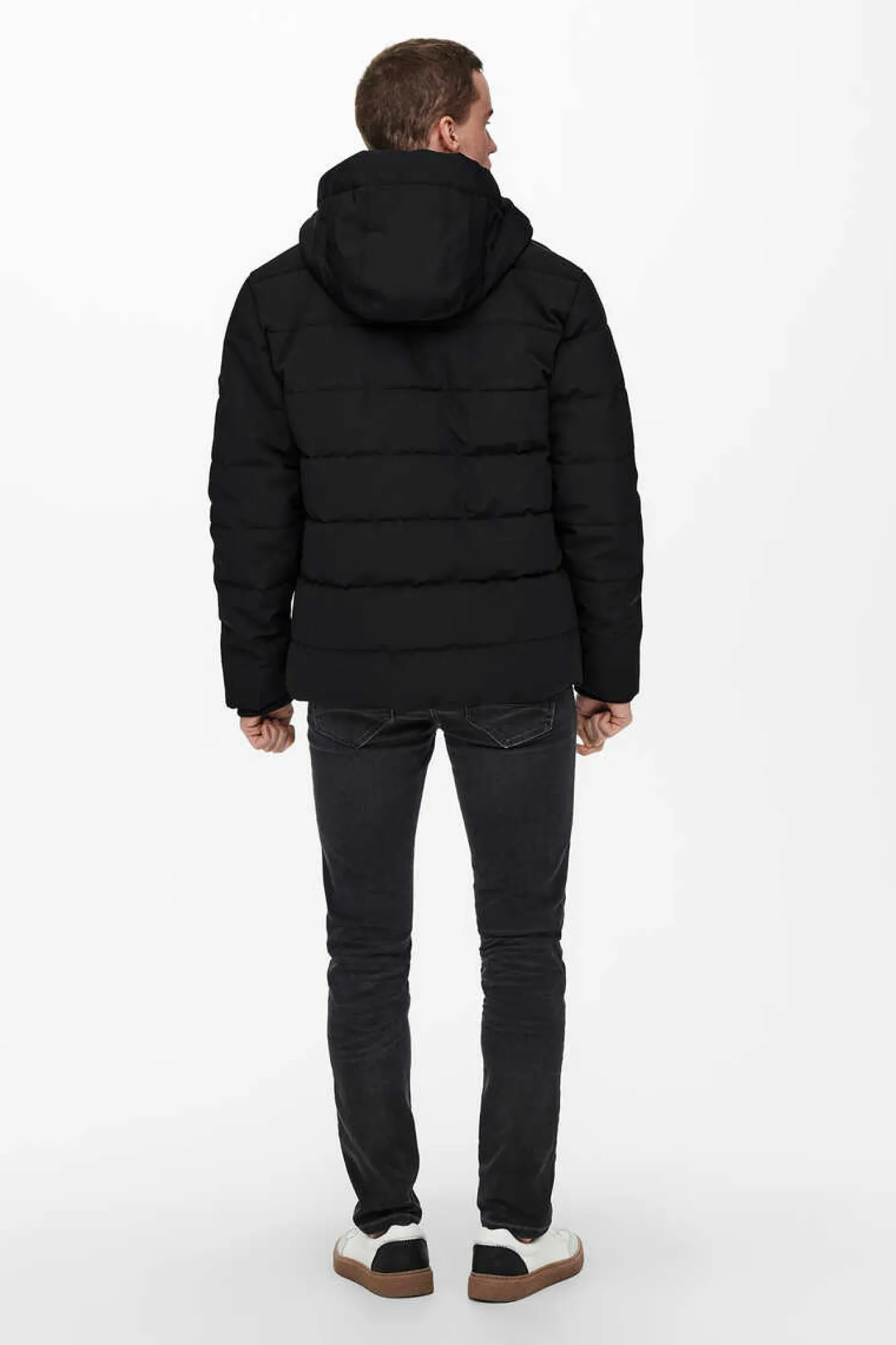 Only & Sons Sobretudo Puffer Preto Clearance