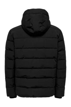 Only & Sons Sobretudo Puffer Preto Clearance