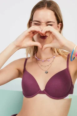 HI&BYE Roupa Interior-Soutien Push Up Algodao Bordeaux