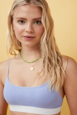 HI&BYE Roupa Interior-Soutien Top Algodao Claro