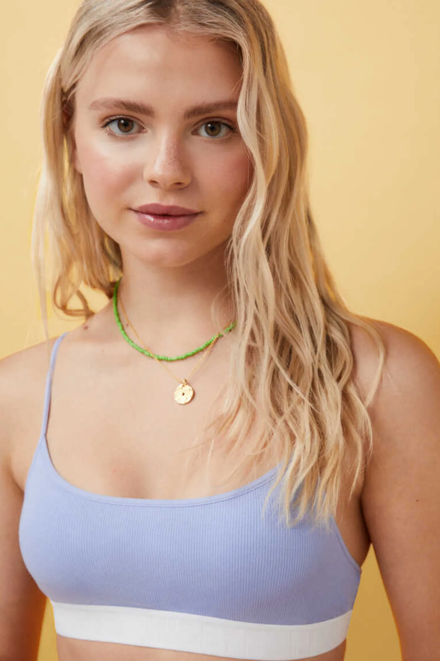 HI&BYE Roupa Interior-Soutien Top Algodao Claro