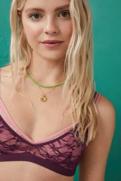 HI&BYE Roupa Interior-Soutien Top Triangular Renda Bordeaux