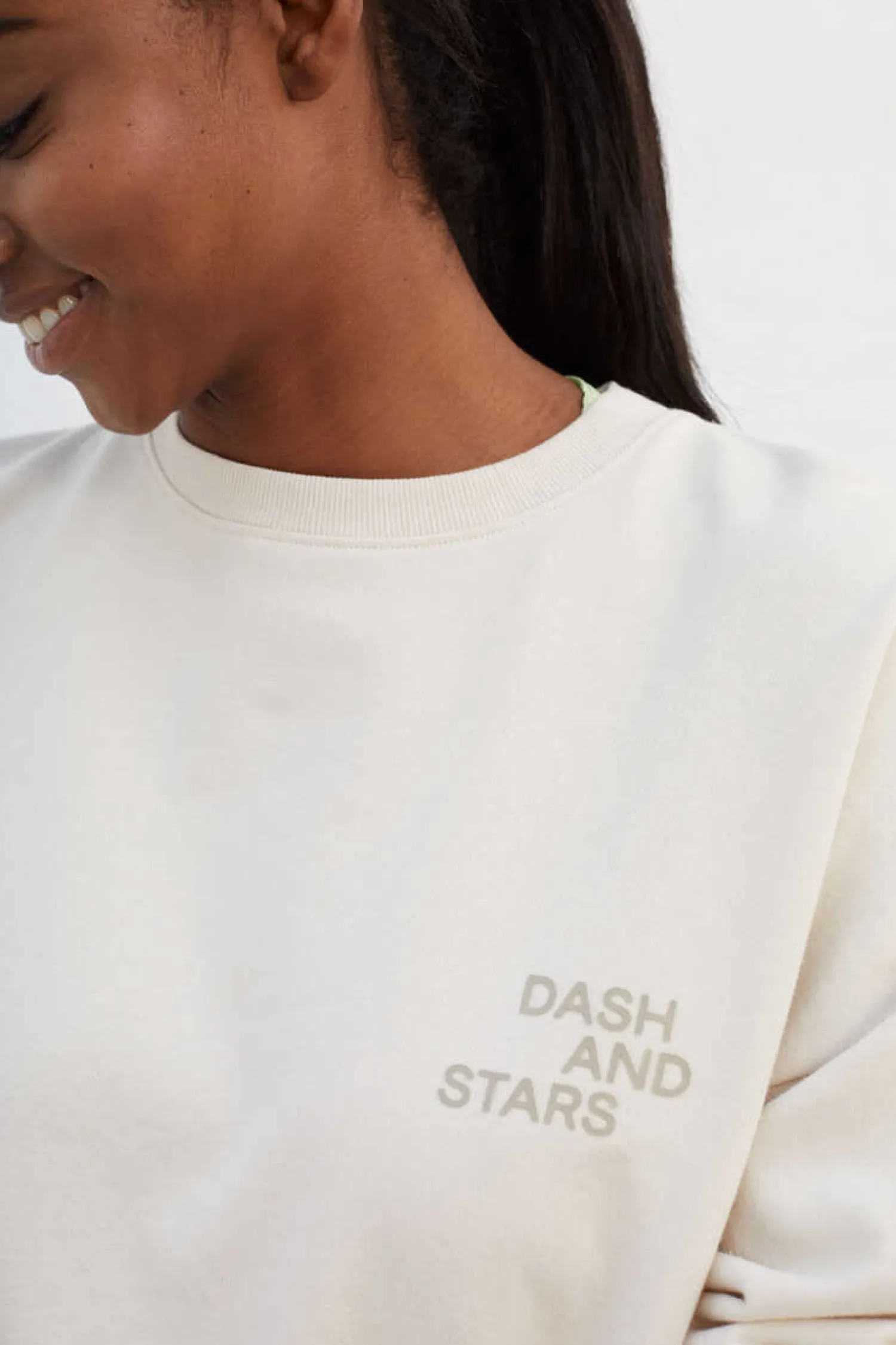 Dash and Stars Outdoor-Sweatshirt 100% Algodao Branco