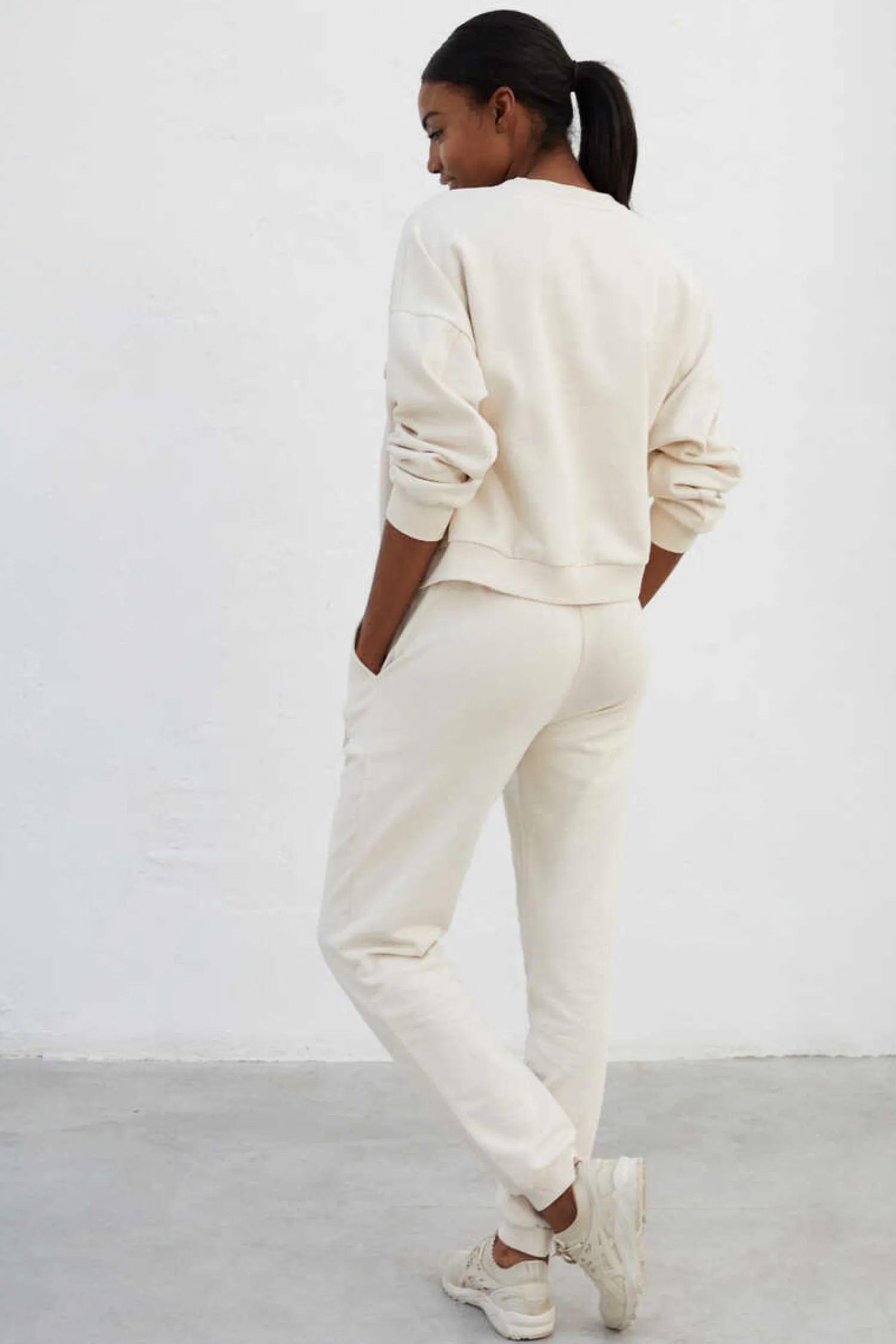 Dash and Stars Outdoor-Sweatshirt 100% Algodao Branco