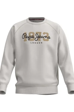 Pepe Jeans Sweatshirt Algodao Logo Estampado Cru